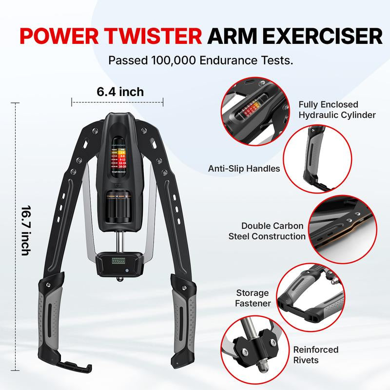 Hydraulic Arm Trainer with Counter, 22-440Lbs