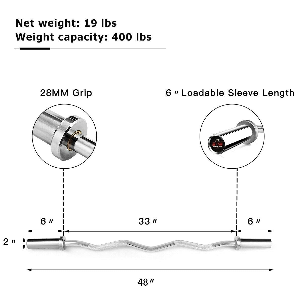 Durable EZ curl bar engineered for comfort, control, and maximum performance.