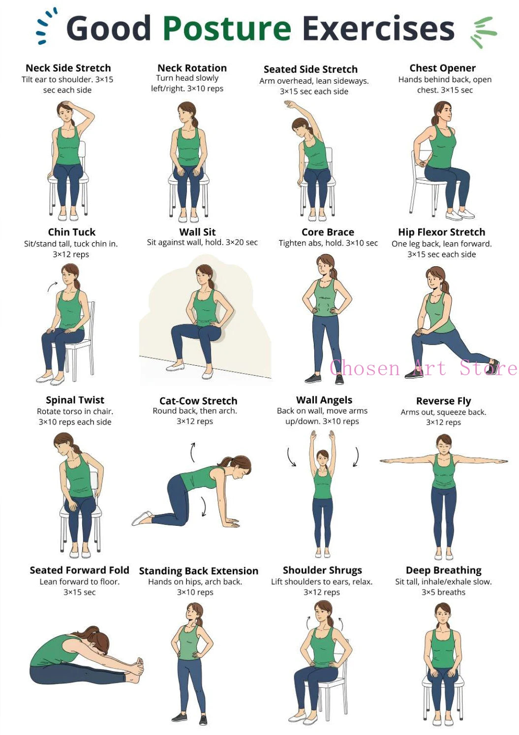 Fitness Exercise Schedule Poster Print Canvas Art Pictures Home Forliving Room and Gym Wall Modern Decor Frameless Painting