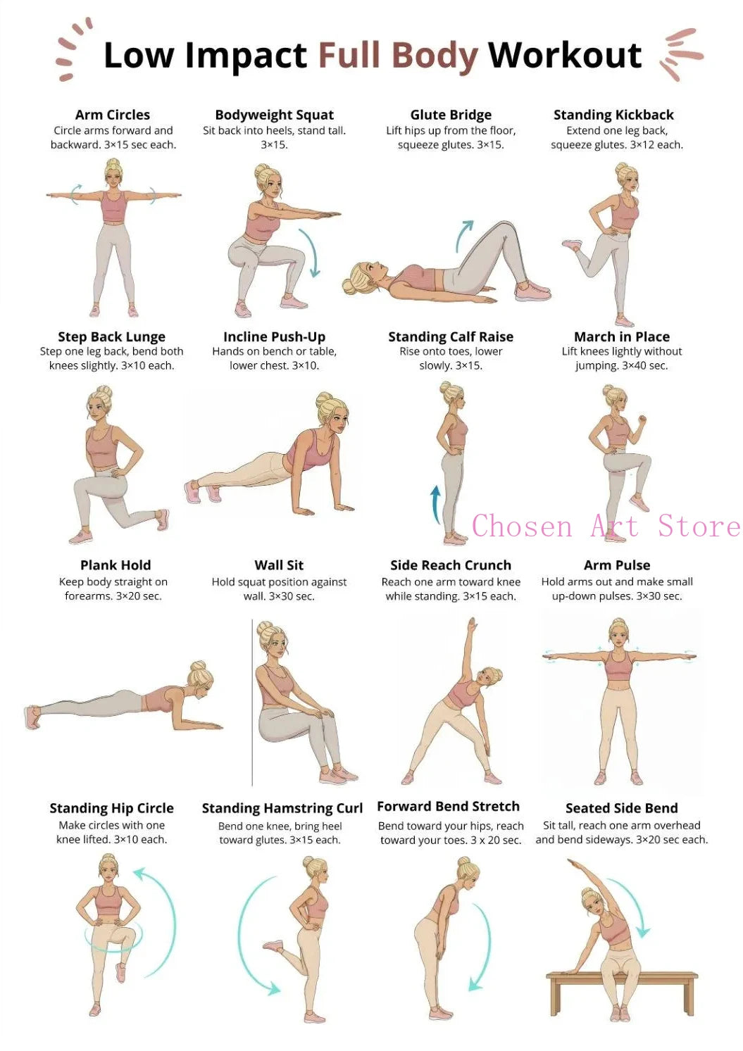 Fitness Exercise Schedule Poster Print Canvas Art Pictures Home Forliving Room and Gym Wall Modern Decor Frameless Painting