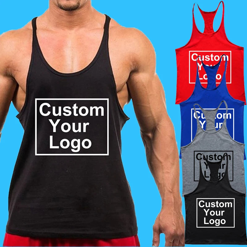 Customized logo new fashion sleeveless shirt vest men's fitness shirt men's fitness training fitness vest sports