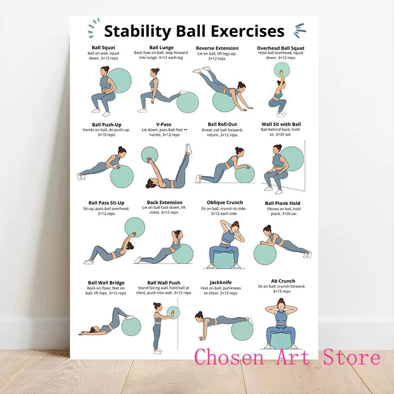 Fitness Exercise Schedule Poster Print Canvas Art Pictures Home Forliving Room and Gym Wall Modern Decor Frameless Painting