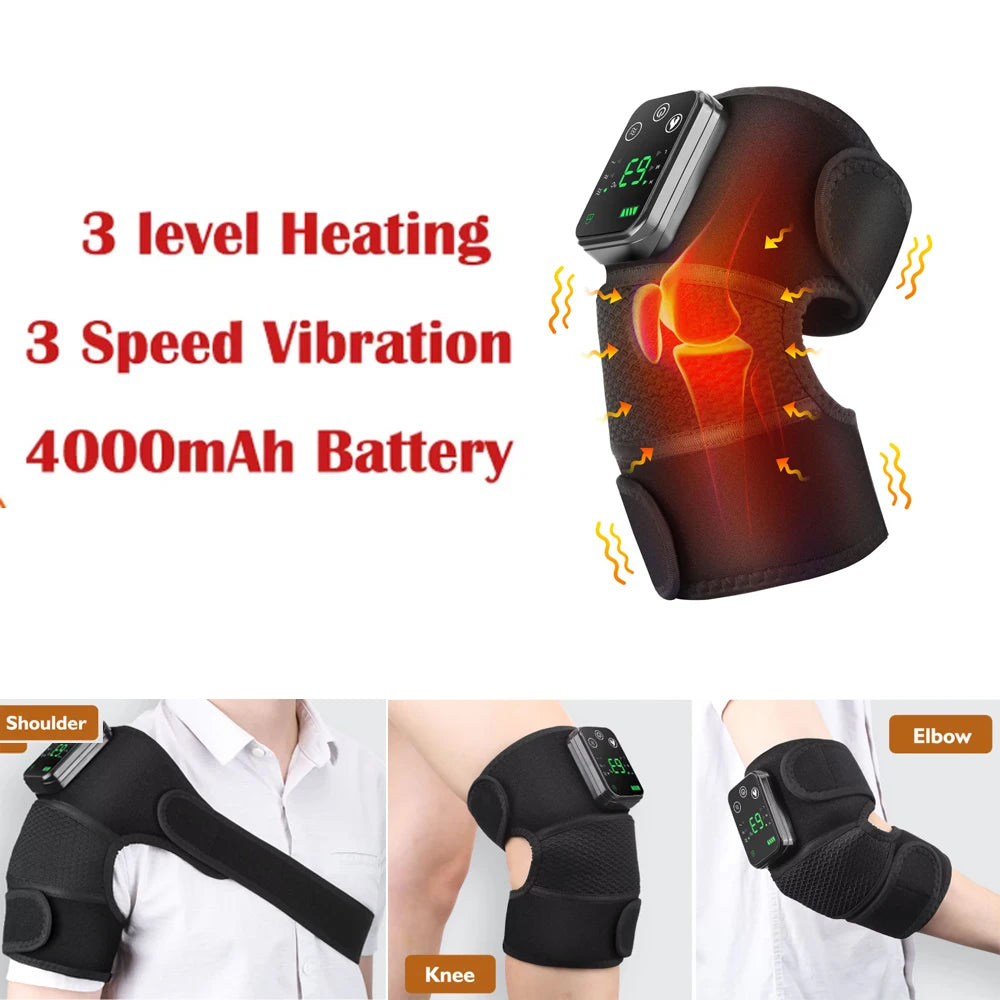 Enlarge Electric Heating Shoulder and Knee Massager 3 Levels Electric Vibration Muscle Relax Belt For Arm Muscle