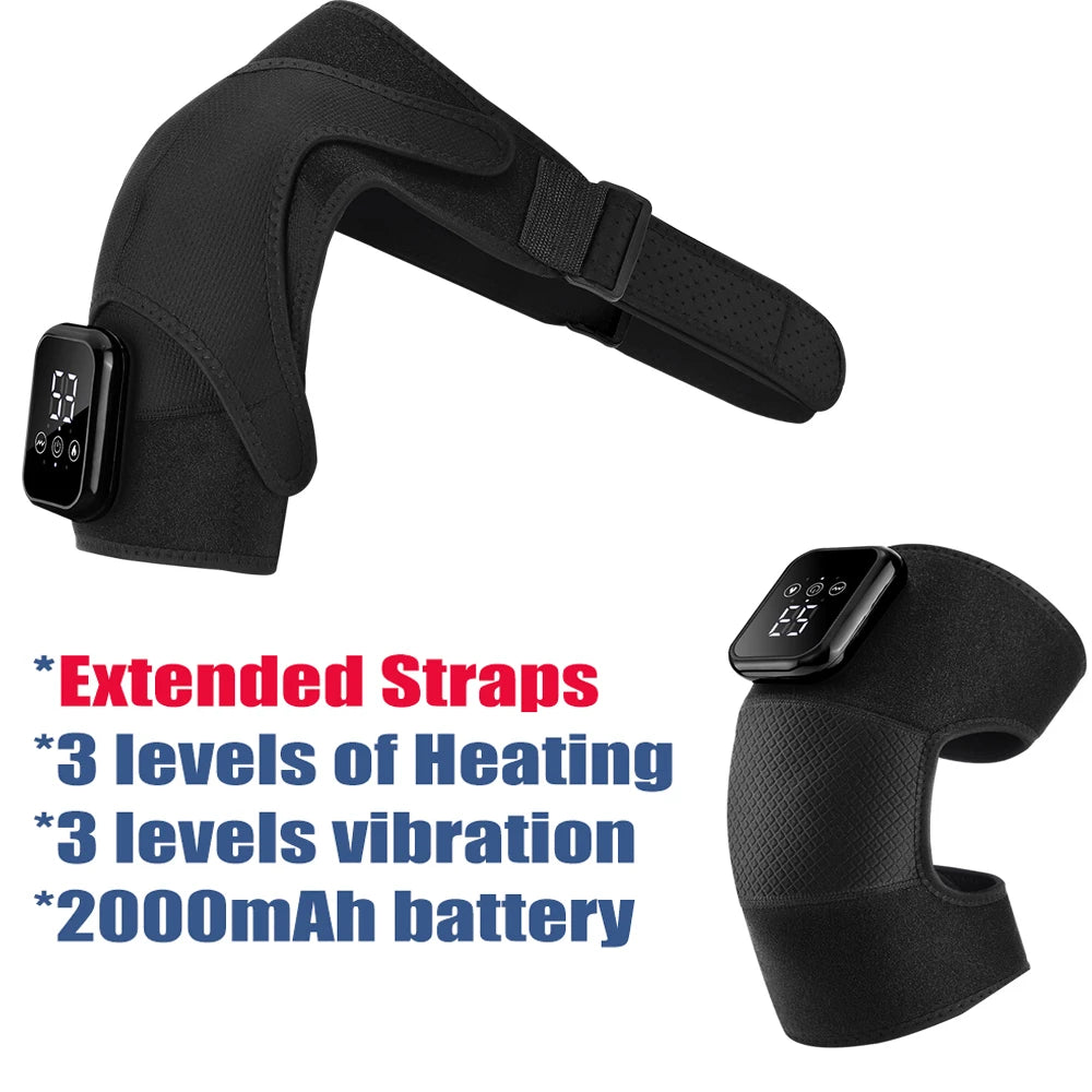 Enlarge Electric Heating Shoulder and Knee Massager 3 Levels Electric Vibration Muscle Relax Belt For Arm Muscle