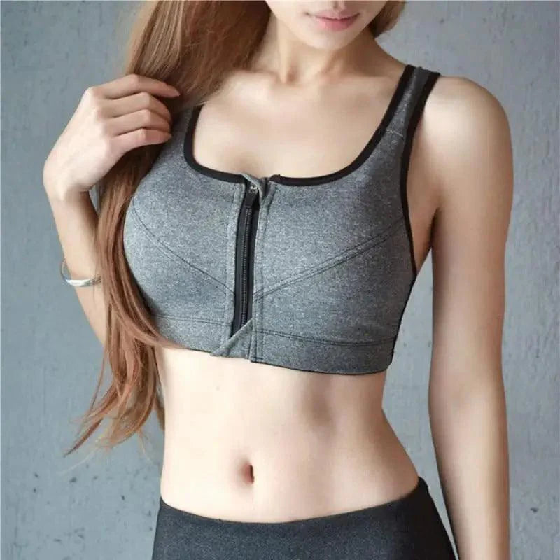 Comfortable High Quality Women's Zipper Sports Bras Plus Size