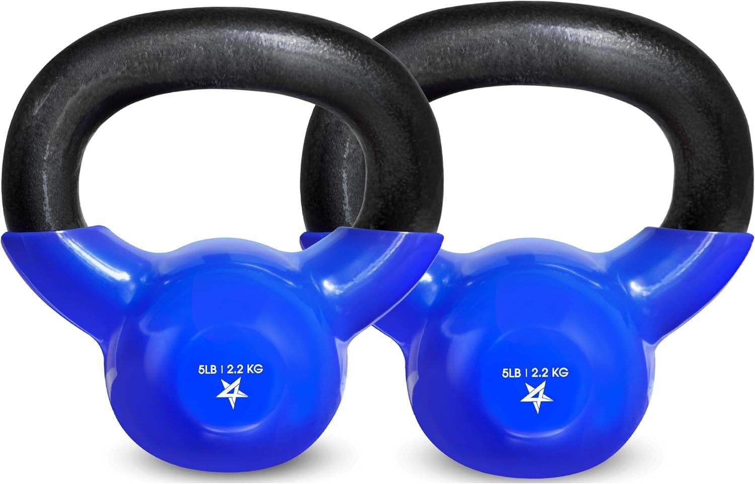 Kettlebell, 5-100 LB Vinyl Coated Cast Iron Strength Training