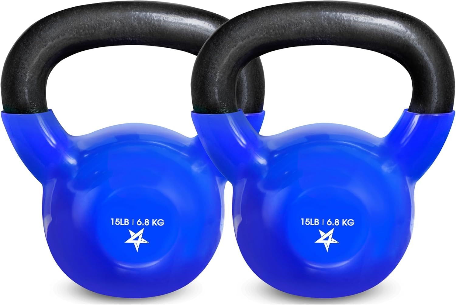 Kettlebell, 5-100 LB Vinyl Coated Cast Iron Strength Training