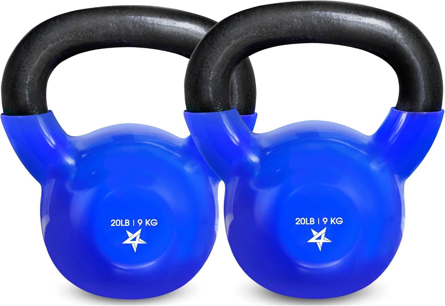 Kettlebell, 5-100 LB Vinyl Coated Cast Iron Strength Training