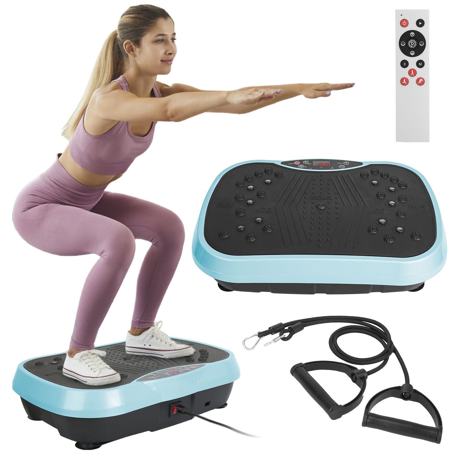 Vibration Exercise Machine With Resistant Bands