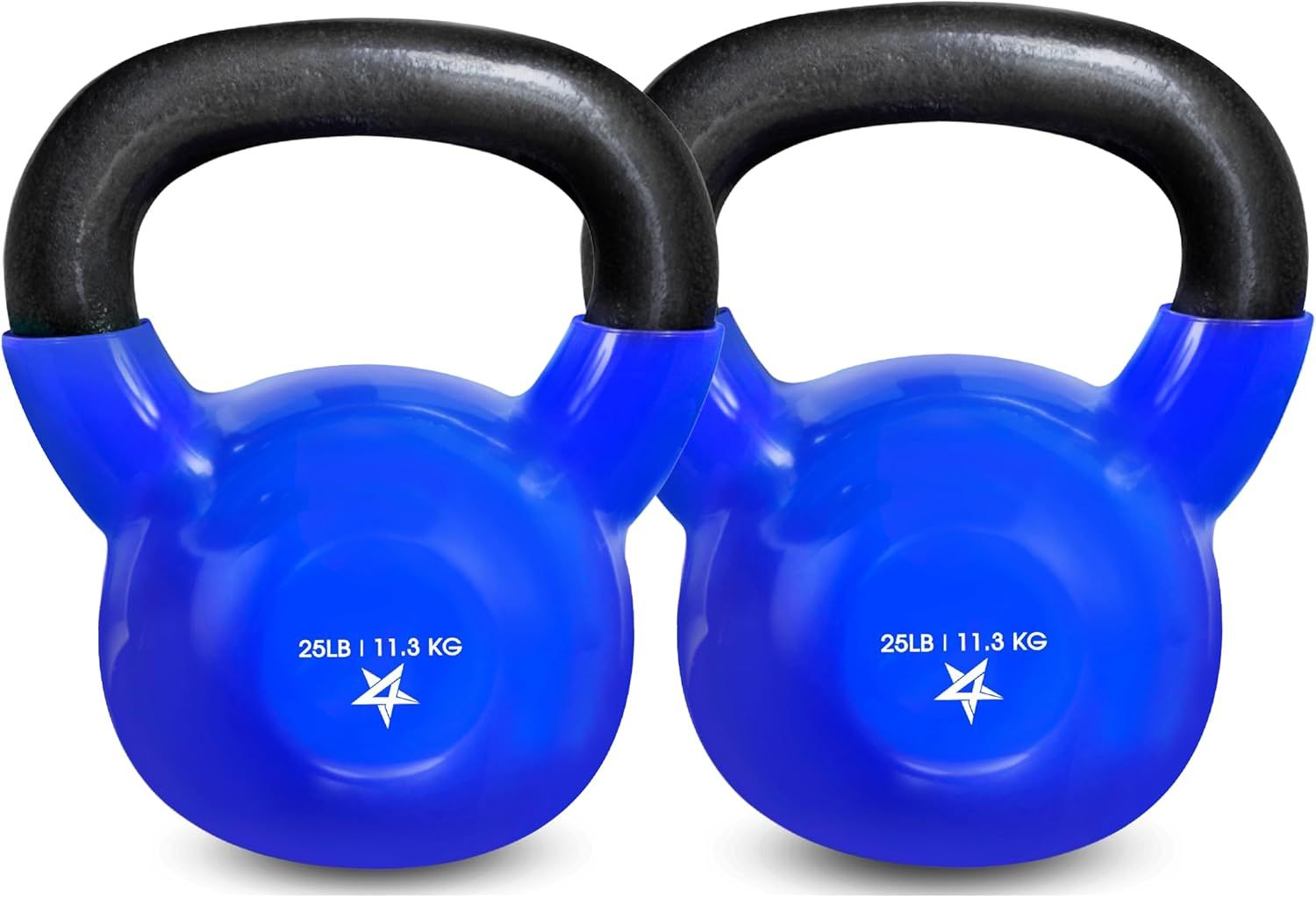 Kettlebell, 5-100 LB Vinyl Coated Cast Iron Strength Training