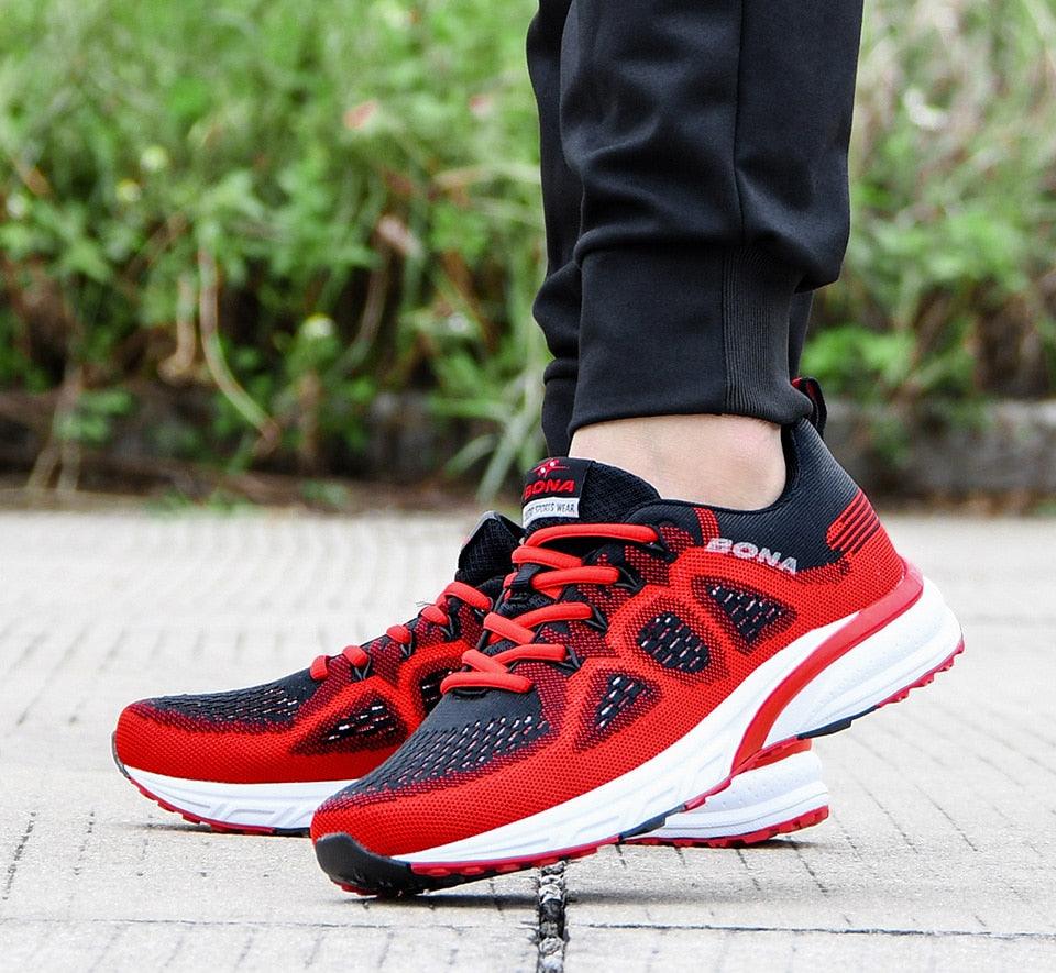 Breathable mesh sneakers with non-slip soles for all-day comfort and performance.