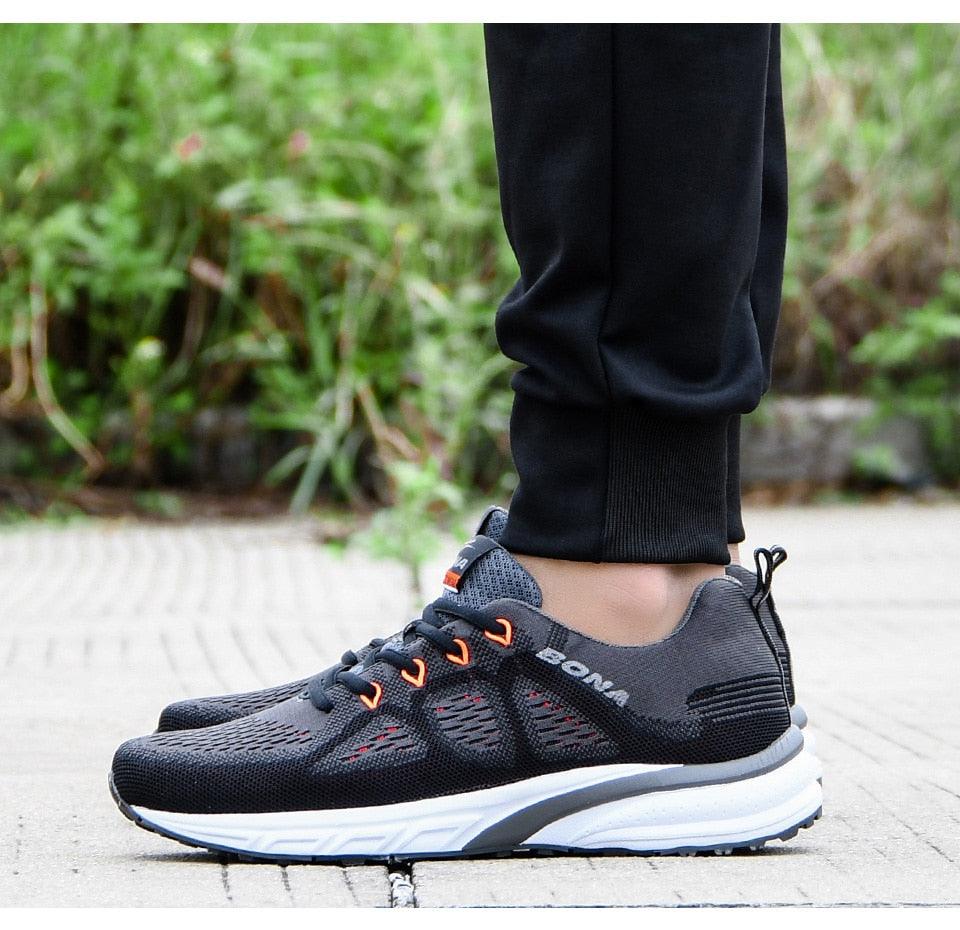 Breathable mesh sneakers with non-slip soles for all-day comfort and performance.