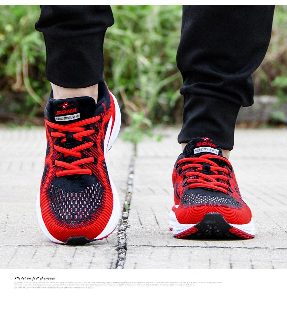 Breathable mesh sneakers with non-slip soles for all-day comfort and performance.