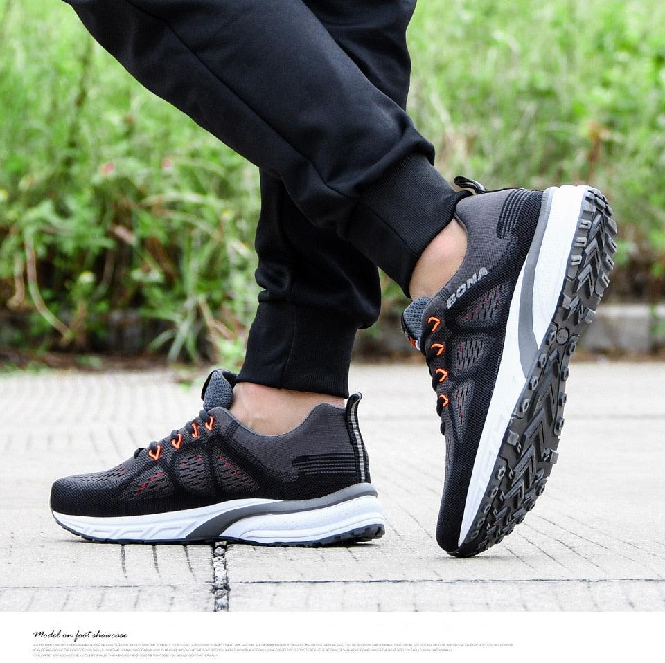 Breathable mesh sneakers with non-slip soles for all-day comfort and performance.