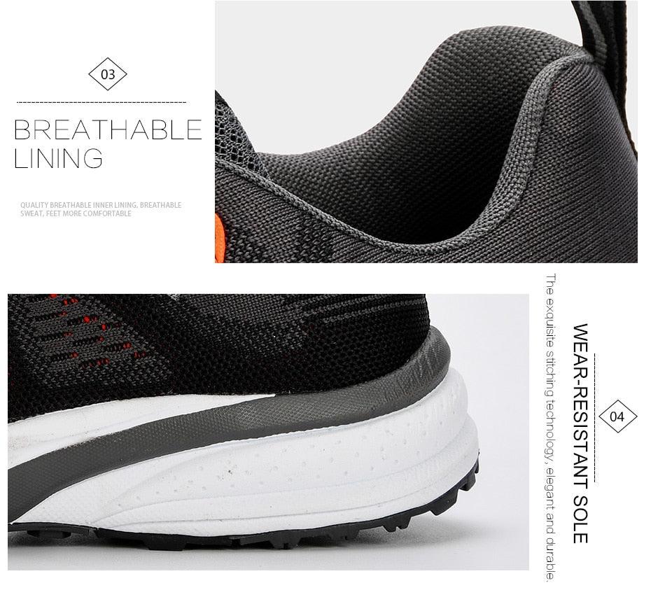 Breathable mesh sneakers with non-slip soles for all-day comfort and performance.