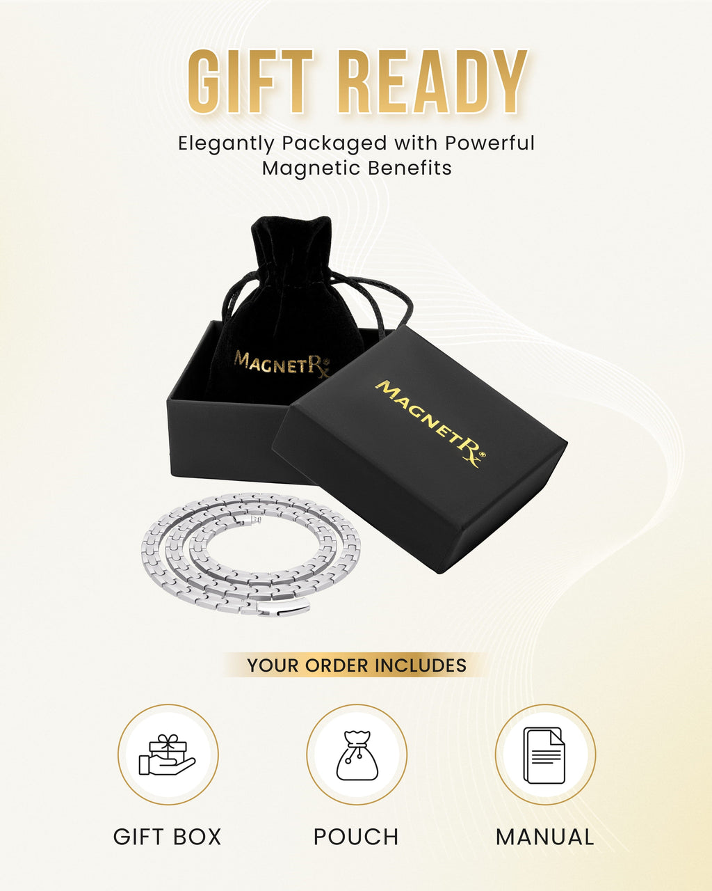 Silver Titanium Magnetic Therapy Necklace