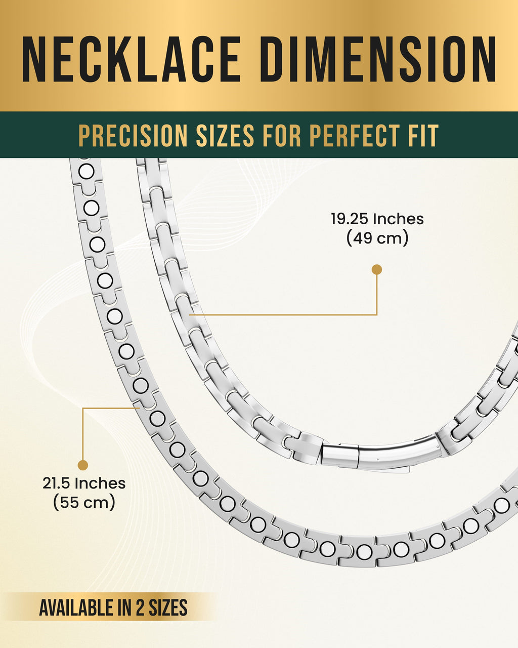Silver Titanium Magnetic Therapy Necklace